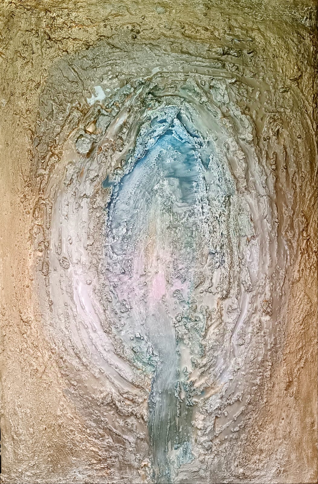 Protección, 2024 Técnica mixta sobre tela 100x65 cm Serie: Flow · Emotionalart